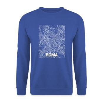 Rom Zentrum Stadtplan und Straßen - Unisex Pullover - Royalblau - Vorne - Alina (178cm) & Michal (187cm)