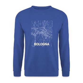 Bologna Stadtplan und Straßen - Unisex Pullover - Royalblau - Vorne - Alina (178cm) & Michal (187cm)