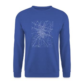 Minimal Reggio Emilia city map and streets - Unisex Sweatshirt - royal blue - Front - Alina (178cm) & Michal (187cm)