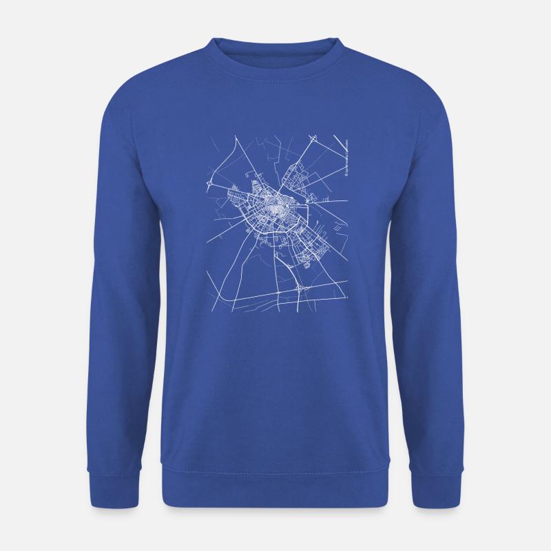 Minimal Foggia Stadtplan und Straßen - Unisex Pullover - Royalblau