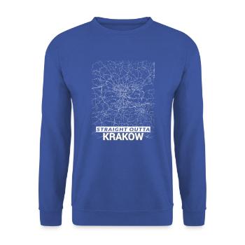 Straight Outta Kraków city map and streets - Unisex Sweatshirt - royal blue - Front - Alina (178cm) & Michal (187cm)