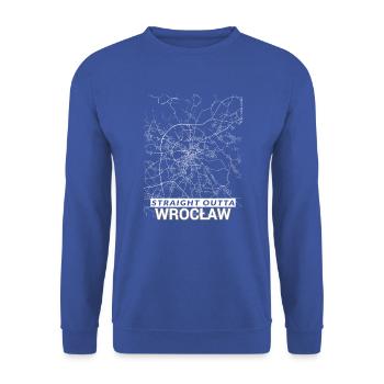 Plan et rues de Straight Outta Wroclaw - Sweat-shirt Unisexe - bleu royal - Devant - Alina (178cm) & Michal (187cm)