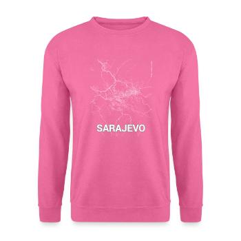 Sarajevo Stadtplan und Straßen - Unisex Pullover - Pink - Vorne