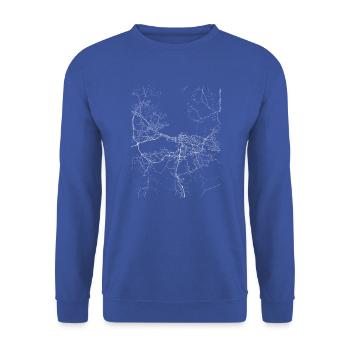 Minimal Tampere city map and streets - Unisex Sweatshirt - royal blue - Front - Alina (178cm) & Michal (187cm)