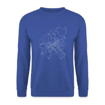 Plan et rues de la ville de Riga - Sweat-shirt Unisexe - bleu royal - Devant - Alina (178cm) & Michal (187cm)