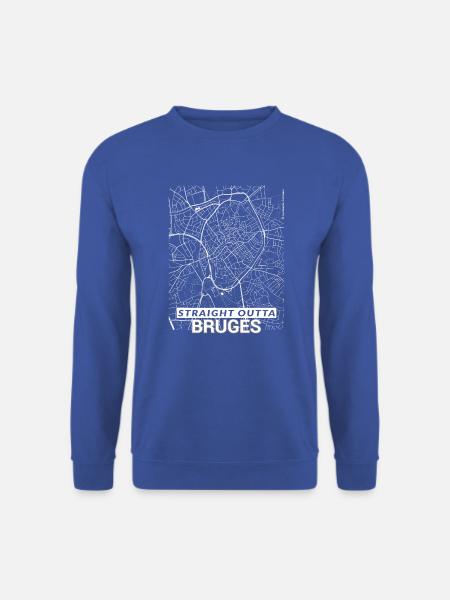 Straight Outta Brügge Stadtplan und Straßen - Unisex Pullover - Royalblau