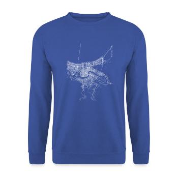 Minimal New Orleans city map and streets - Unisex Sweatshirt - royal blue - Front - Alina (178cm) & Michal (187cm)