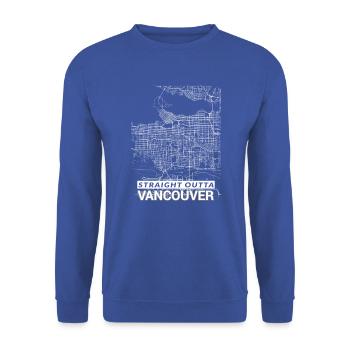 Straight Outta Vancouver city map and streets - Unisex Sweatshirt - royal blue - Front - Alina (178cm) & Michal (187cm)