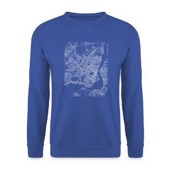 Minimal Montreal city map and streets - Unisex Sweatshirt - royal blue - Front - Alina (178cm) & Michal (187cm)
