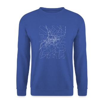 Plan et rues de la ville de Sherbrooke - Sweat-shirt Unisexe - bleu royal - Devant - Alina (178cm) & Michal (187cm)