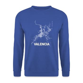 Plan et rues de Valence - Sweat-shirt Unisexe - bleu royal - Devant - Alina (178cm) & Michal (187cm)