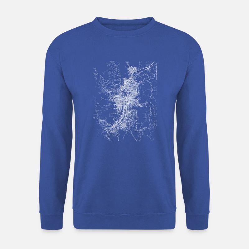 Minimal Medellin Stadtplan und Straßen - Unisex Pullover - Royalblau