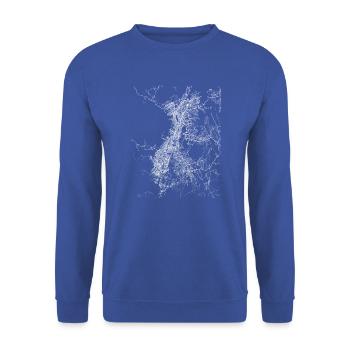 Minimaler Stadtplan und Straßen von Quito - Unisex Pullover - Royalblau - Vorne - Alina (178cm) & Michal (187cm)