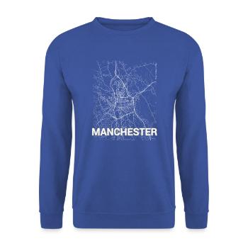 Plan et rues de la ville de Manchester - Sweat-shirt Unisexe - bleu royal - Devant - Alina (178cm) & Michal (187cm)