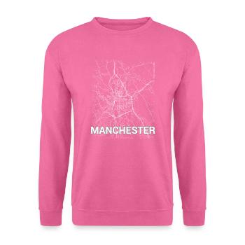 Manchester Stadtplan und Straßen - Unisex Pullover - Pink - Vorne