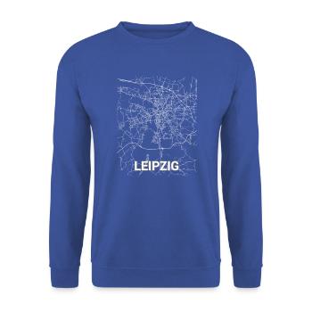 Plan et rues de la ville de Leipzig - Sweat-shirt Unisexe - bleu royal - Devant - Alina (178cm) & Michal (187cm)