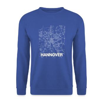 Hanover city map and streets - Unisex Sweatshirt - royal blue - Front - Alina (178cm) & Michal (187cm)