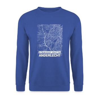 Straight Outta Anderlecht city map and streets - Unisex Sweatshirt - royal blue - Front - Alina (178cm) & Michal (187cm)