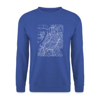 Plan et rues de la ville d'Anvers - Sweat-shirt Unisexe - bleu royal - Devant - Alina (178cm) & Michal (187cm)