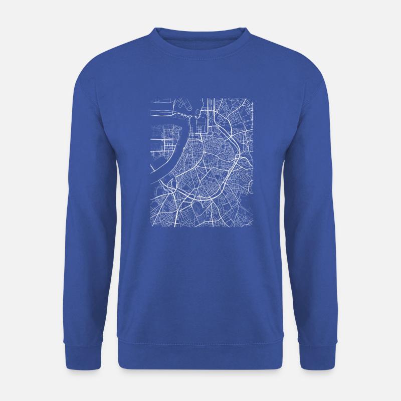 Minimaler Stadtplan und Straßen von Antwerpen - Unisex Pullover - Royalblau