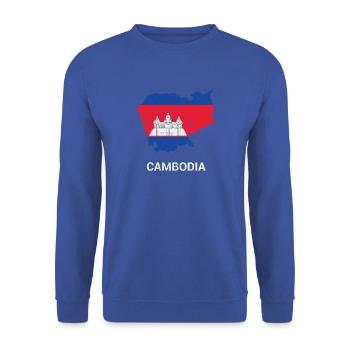Carte et drapeau du Cambodge (Kampuchea) - Sweat-shirt Unisexe - bleu royal - Devant - Alina (178cm) & Michal (187cm)