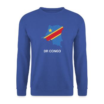 Landkarte der Demokratischen Republik Kongo - Unisex Pullover - Royalblau - Vorne - Alina (178cm) & Michal (187cm)