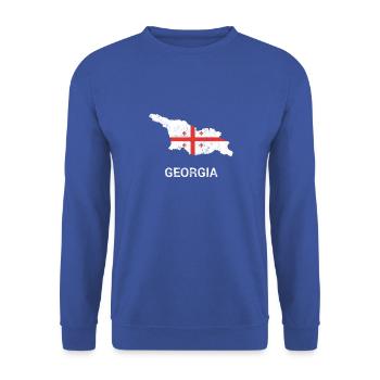 Georgia (Sak'art'velo) country map & flag - Unisex Sweatshirt - royal blue - Front - Alina (178cm) & Michal (187cm)
