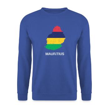Mauritius (Maurice) Landkarte & Flagge - Unisex Pullover - Royalblau - Vorne - Alina (178cm) & Michal (187cm)