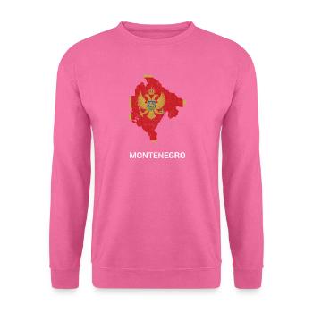 Montenegro (Crna Gora) Landkarte & Flagge - Unisex Pullover - Pink - Vorne