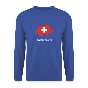 Switzerland ( Schweiz Suisse ) country map & flag - Unisex Sweatshirt - royal blue - Front - Alina (178cm) & Michal (187cm)