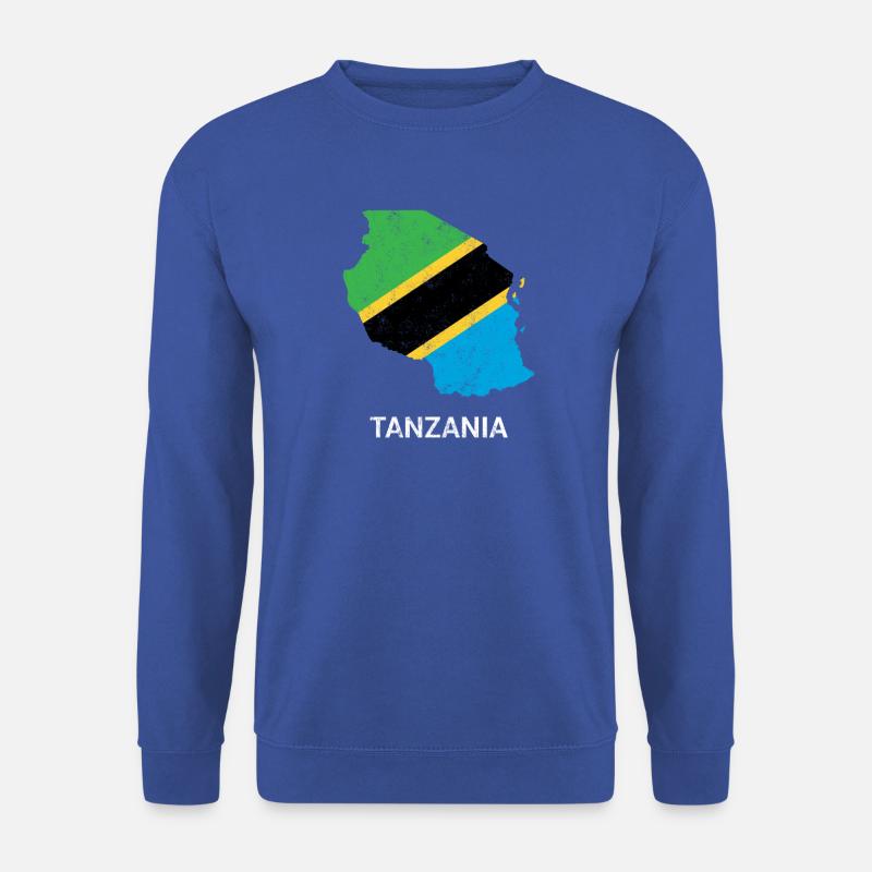 Tansania Länderkarte &flagge - Unisex Pullover - Royalblau