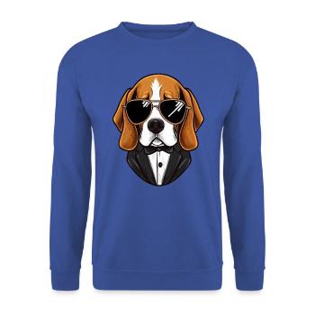 Beagle trägt Sonnenbrille - Unisex Pullover - Royalblau - Vorne - Alina (178cm) & Michal (187cm)