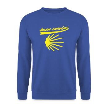 Camino de Santiago Shell Pilgrim buen camino - Unisex Sweatshirt - royal blue - Front - Alina (178cm) & Michal (187cm)