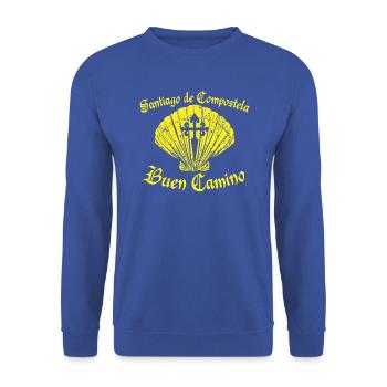 Jakobsweg Muschel Pilger Camino - Unisex Pullover - Royalblau - Vorne - Alina (178cm) & Michal (187cm)