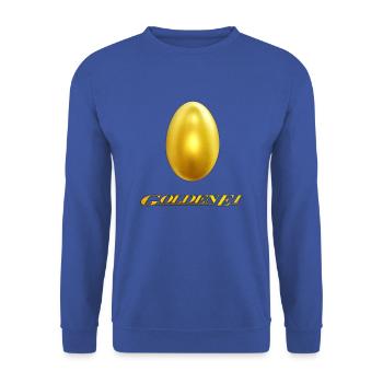 Golden Ei Egg - Unisex Pullover - Royalblau - Vorne - Alina (178cm) & Michal (187cm)