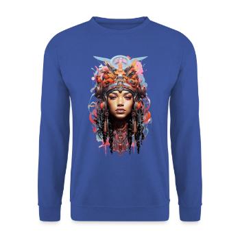 Autochtone urbain - Sweat-shirt Unisexe - bleu royal - Devant - Alina (178cm) & Michal (187cm)