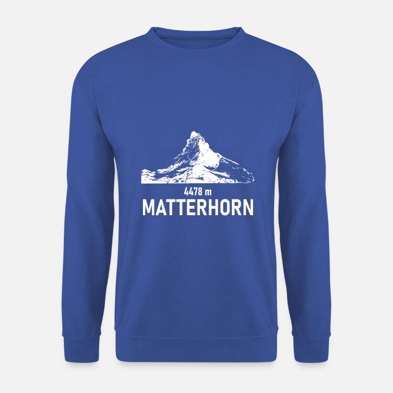 Matterhorn 4478 m Berg Gipfel Grafik schwarz - Unisex Pullover - Royalblau