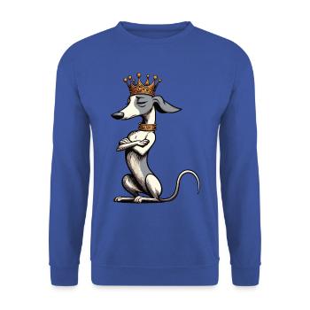 Whippet Windhund Whippets Windhundbesitzer - Unisex Pullover - Royalblau - Vorne - Alina (178cm) & Michal (187cm)