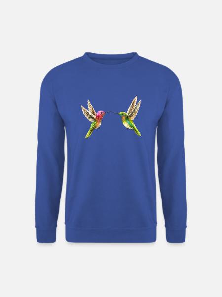 Zwei Kolibris (handpainted) - Unisex Pullover - Royalblau