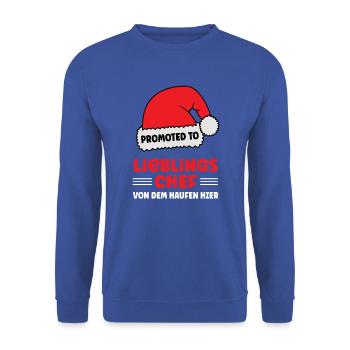 Lieblingschef Weihnachten Vorgesetzter Bester Chef - Unisex Pullover - Royalblau - Vorne - Alina (178cm) & Michal (187cm)
