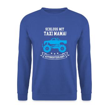 Autobesitzer 2024 Neues Auto Autofahrer Autokauf - Unisex Pullover - Royalblau - Vorne - Alina (178cm) & Michal (187cm)