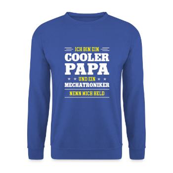 Mechatroniker Papa Handwerker Elektroniker Bester - Unisex Pullover - Royalblau - Vorne - Alina (178cm) & Michal (187cm)