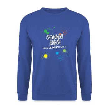 Erdkundelehrer aus Leidenschaft Beruf Lehrer Geo - Unisex Pullover - Royalblau - Vorne - Alina (178cm) & Michal (187cm)