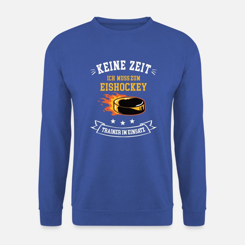 Eishockey Trainer im Einsatz trainieren Eis Hockey - Unisex Pullover - Royalblau