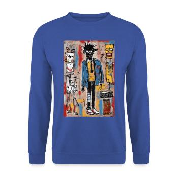 Tee-shirt sweat Funky Bandmates - Sweat-shirt Unisexe - bleu royal - Devant - Alina (178cm) & Michal (187cm)