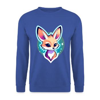 Desert Fox Fennec Drawing - Unisex Sweatshirt - royal blue - Front - Alina (178cm) & Michal (187cm)