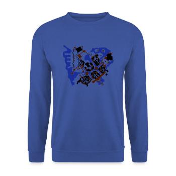 stormwind - Unisex Pullover - Royalblau - Vorne - Alina (178cm) & Michal (187cm)