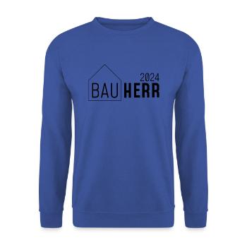 Bauherr - Unisex Pullover - Royalblau - Vorne - Alina (178cm) & Michal (187cm)