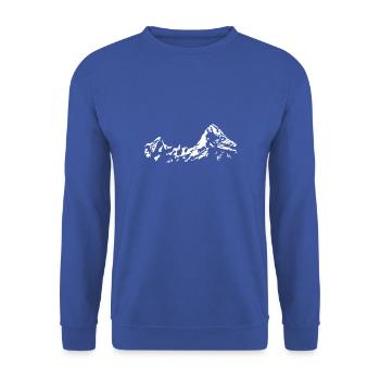 Watzman Berg massif graphic white - Unisex Sweatshirt - royal blue - Front - Alina (178cm) & Michal (187cm)
