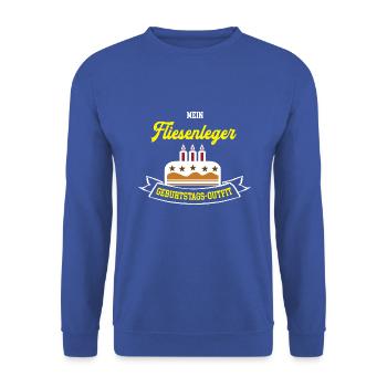 Fliesenleger Geburtstag Geburtstagsgeschenk Azubi - Unisex Pullover - Royalblau - Vorne - Alina (178cm) & Michal (187cm)